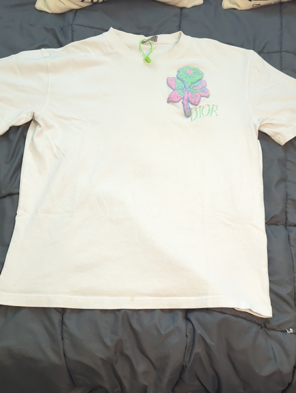 Authentic Dior x Alex Foxton Neon Floral Shirt Size Medium Slight Oversized RARE